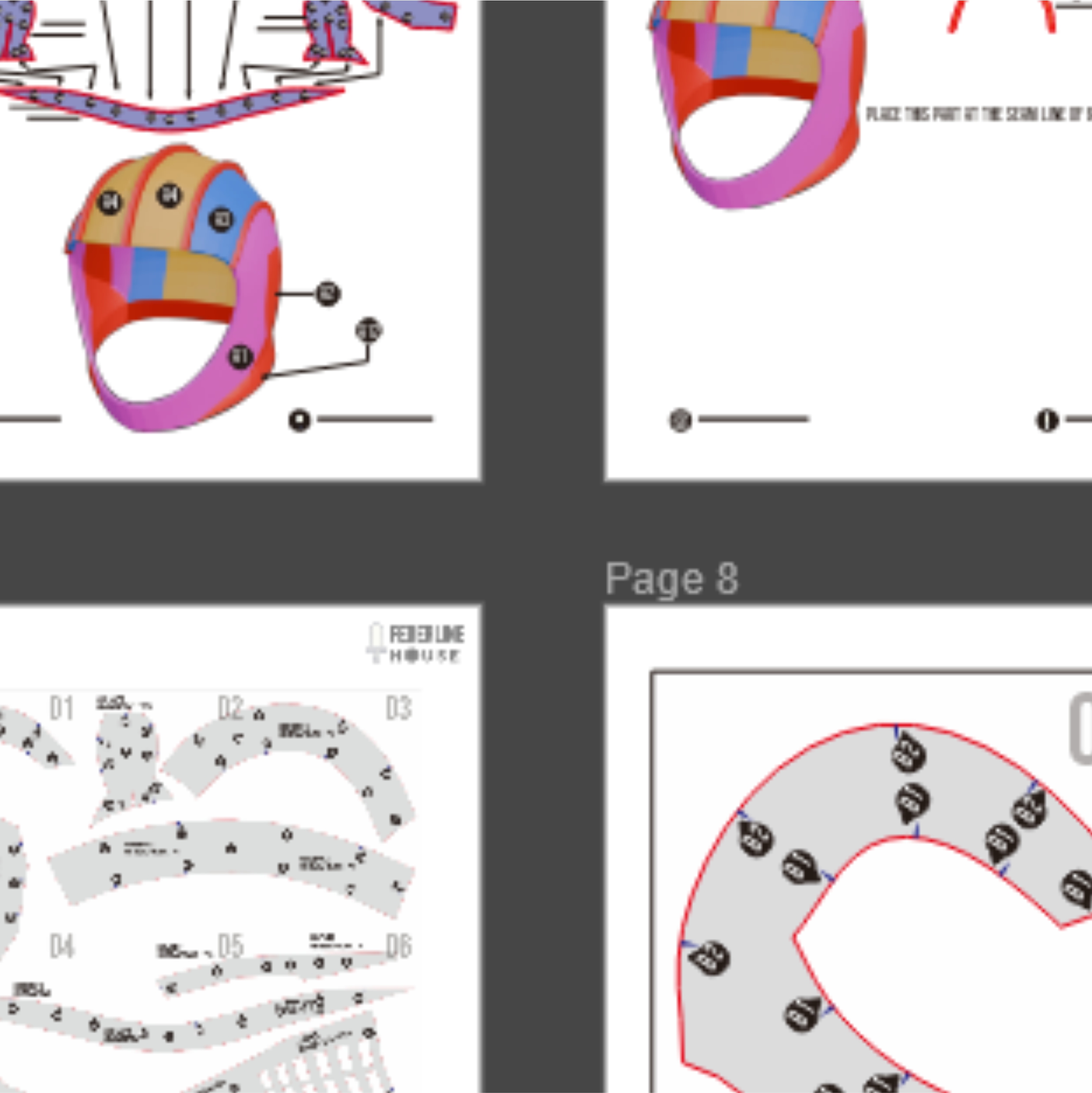 Knight Helmet No. 2 Prop Pattern β Template EVA Foam Basic Pattern untuk Cosplay - Gambar 3