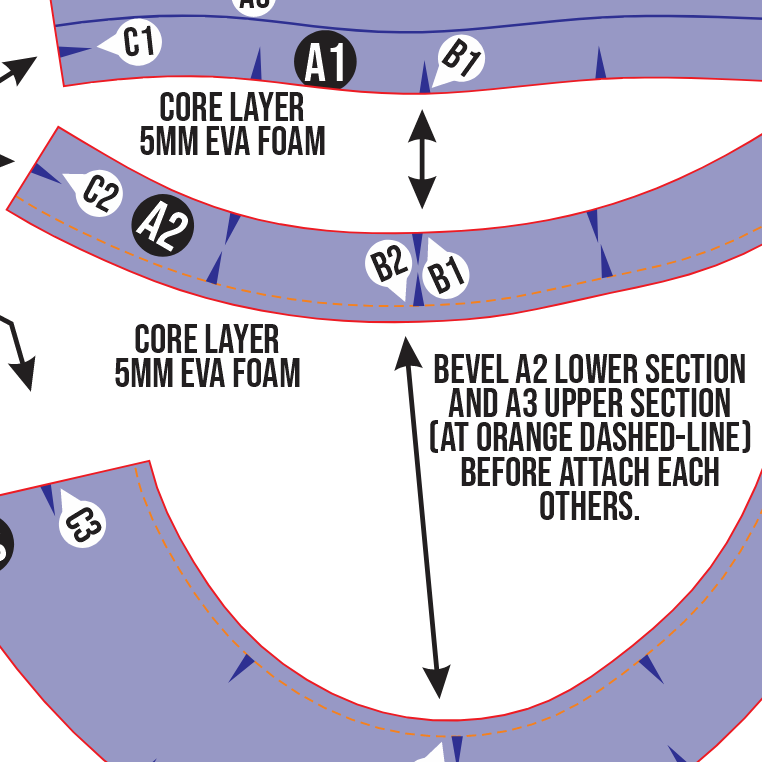 Long Neck Armor Collar Prop Pattern β Template EVA Foam Basic Pattern untuk Cosplay - Gambar 3