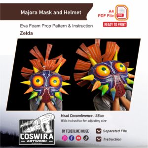 Majora Mask Prop Pattern – Template EVA Foam untuk Cosplay (The Legend of Zelda)