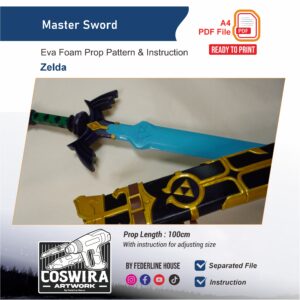 Master Sword Prop Pattern – Template EVA Foam untuk Cosplay (The Legend of Zelda)