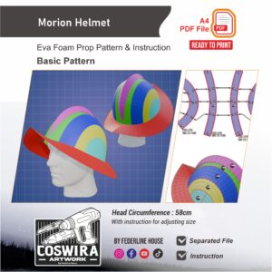 Morion Helmet Prop Pattern – Template EVA Foam Basic Pattern untuk Cosplay