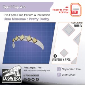 Oguri Cap ACC Prop Pattern – Template EVA Foam untuk Cosplay (Uma Musume: Pretty Derby)