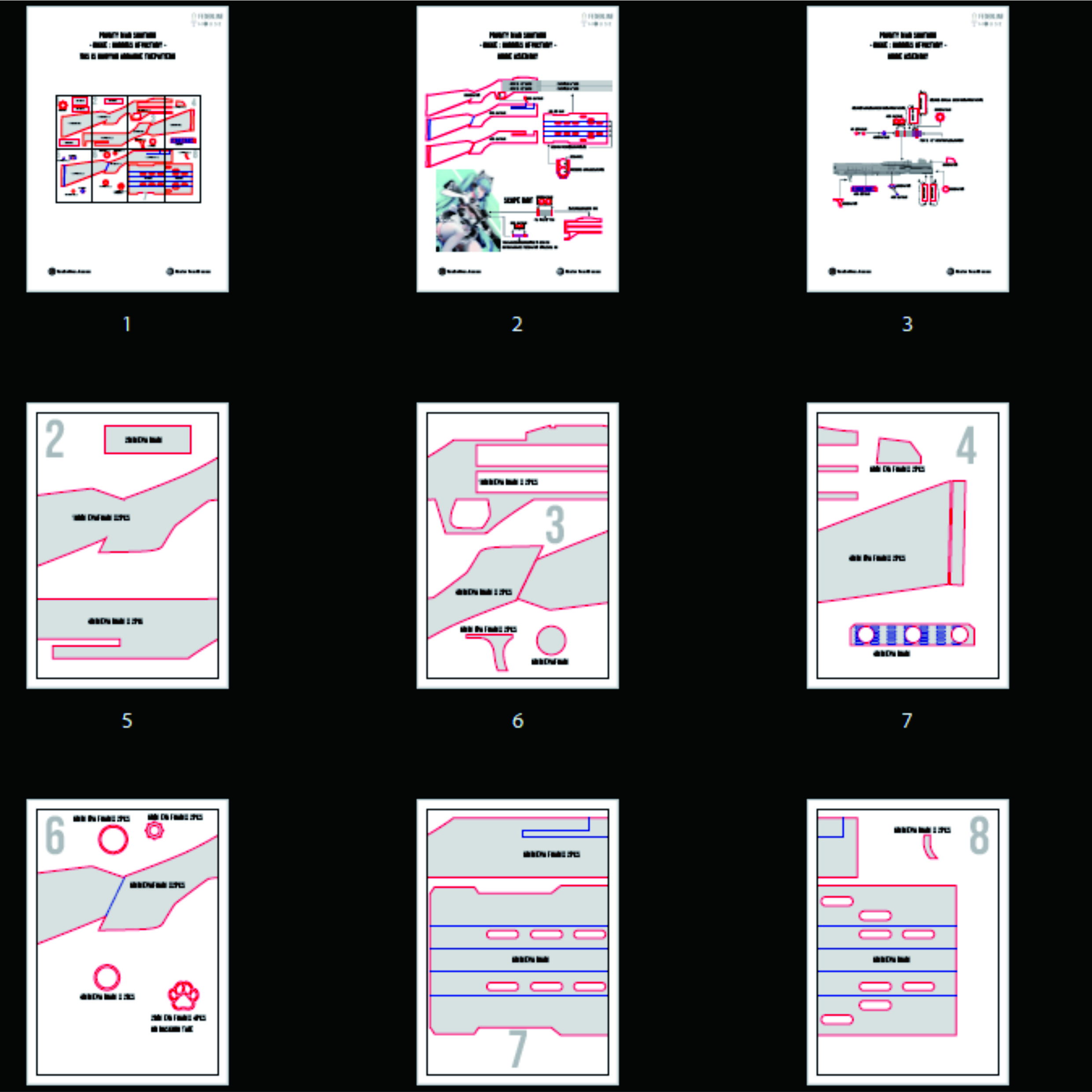 Privaty Maid Shotgun Prop Pattern – Template EVA Foam untuk Cosplay (Nikke) - Gambar 2