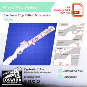 Privaty Maid Shotgun Prop Pattern – Template EVA Foam untuk Cosplay (Nikke)