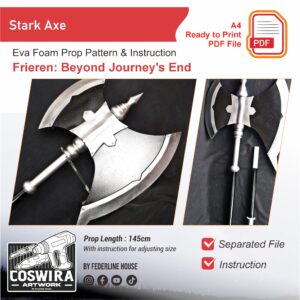 Stark Axe Prop Pattern – Template EVA Foam untuk Cosplay (Sousou no Frieren)