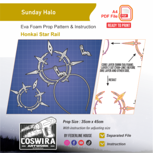 Sunday Halo Prop Pattern – Template EVA Foam untuk Cosplay (Honkai: Star Rail)