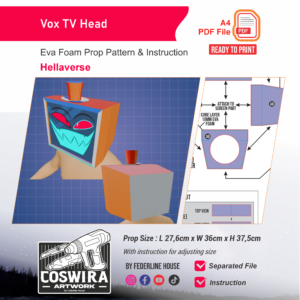 Vox TV Head Prop Pattern – Template EVA Foam untuk Cosplay (Hellaverse)