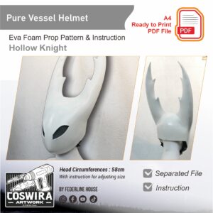 Pure Vessel Helmet Prop Pattern – Template EVA Foam untuk Cosplay (Hollow Knight)