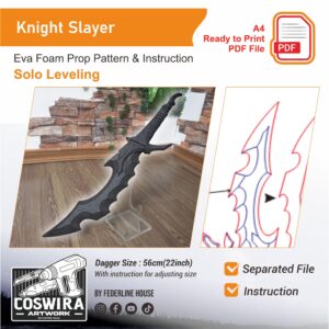 Knight Slayer Prop Pattern – Template EVA Foam untuk Cosplay (Solo Leveling)