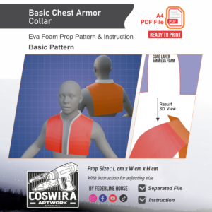 Basic Chest Armor Collar Prop Pattern – Template EVA Foam Basic Pattern untuk Cosplay