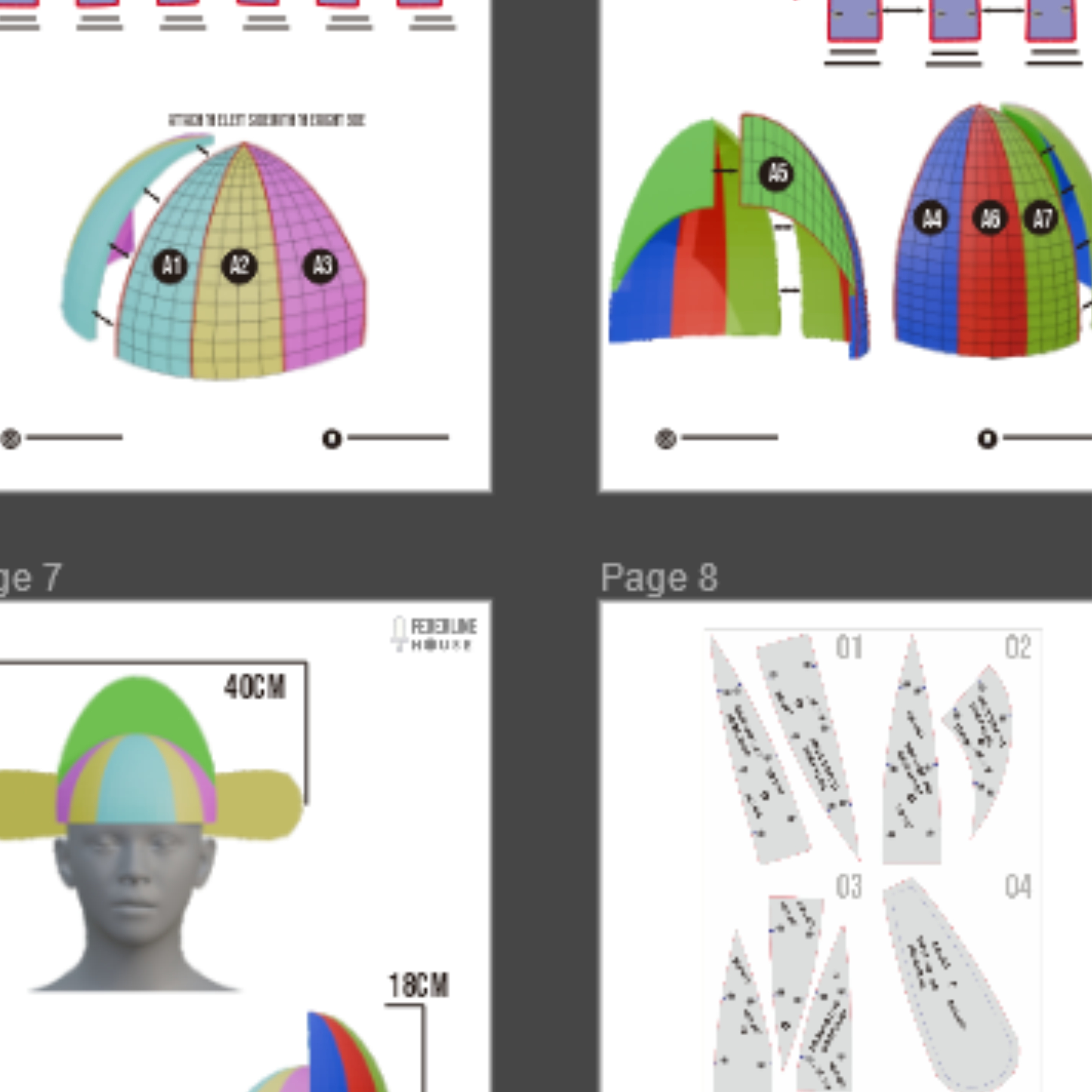 Chinese Traditional Hat Speduck Prop Pattern – Template EVA Foam Basic Pattern untuk Cosplay - Gambar 3