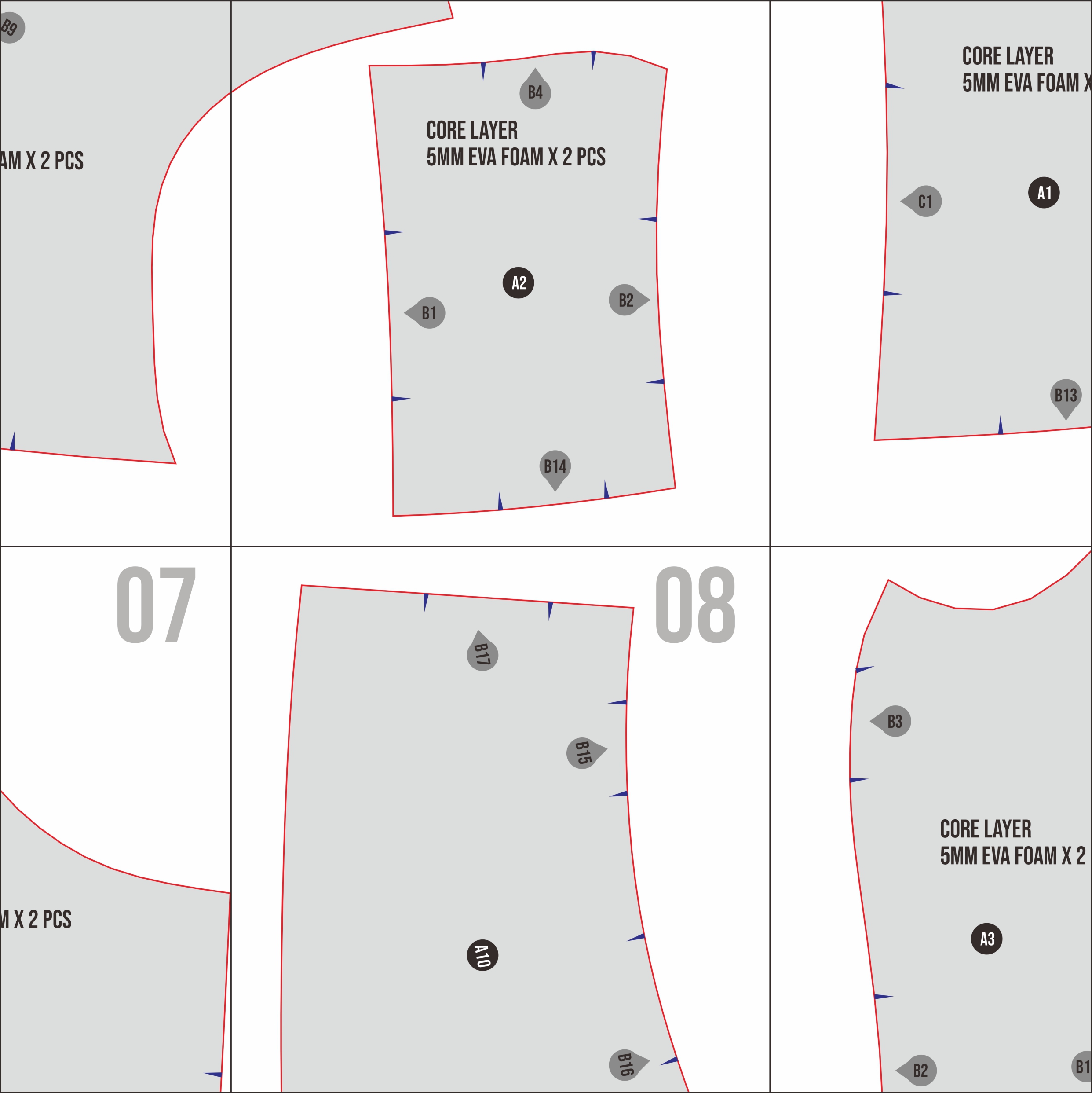 Closed Female Breastplate Prop Pattern โ Template EVA Foam Basic Pattern untuk Cosplay - Gambar 2