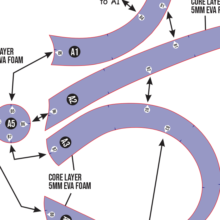 Demon Horn No. 1 Prop Pattern β Template EVA Foam Basic Pattern untuk Cosplay - Gambar 3