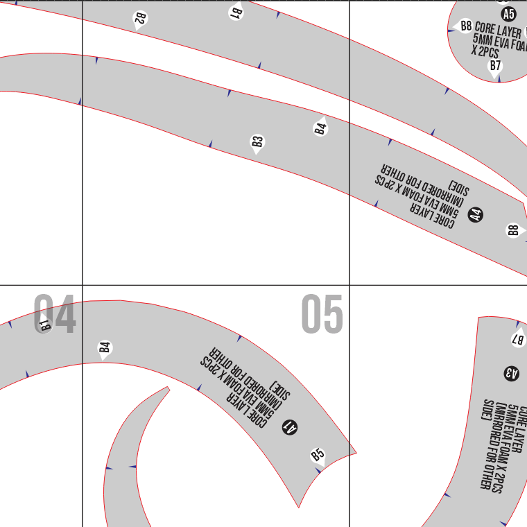 Demon Horn No. 1 Prop Pattern β Template EVA Foam Basic Pattern untuk Cosplay - Gambar 2