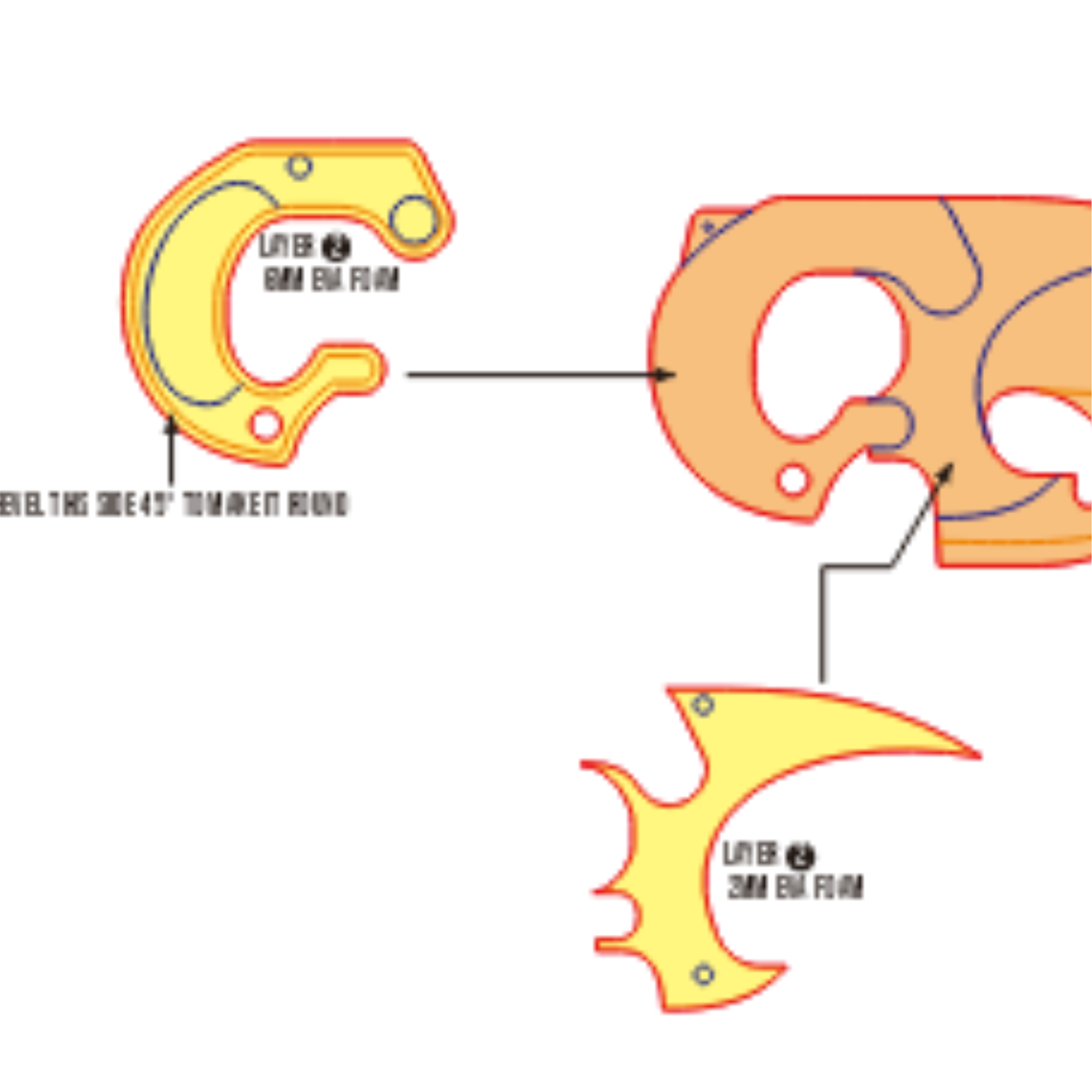Jane Doe Dagger Prop Pattern β Template EVA Foam untuk Cosplay (Zenless Zone Zero) - Gambar 3