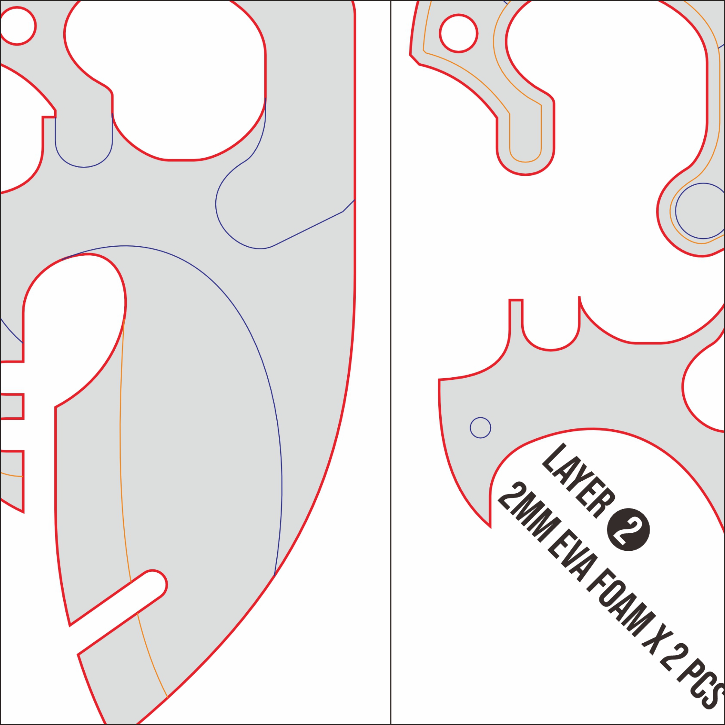 Jane Doe Dagger Prop Pattern β Template EVA Foam untuk Cosplay (Zenless Zone Zero) - Gambar 2