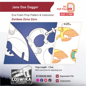 Jane Doe Dagger Prop Pattern – Template EVA Foam untuk Cosplay (Zenless Zone Zero)