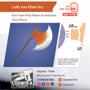 Luffy Elbaf Arc Axe Prop Pattern – Template EVA Foam untuk Cosplay (One Piece)
