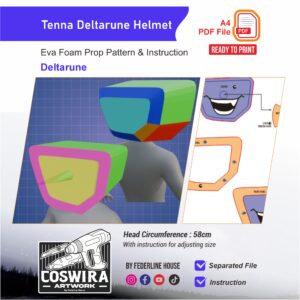 Tenna Deltarune Helmet Prop Pattern – Template EVA Foam untuk Cosplay (Deltarune)