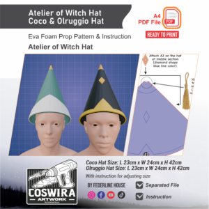 Coco & Olruggio Hat Prop Pattern – Template EVA Foam untuk Cosplay (Witch Hat Atelier)
