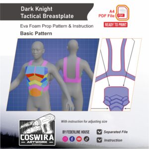 Tactical Breastplate Armor Prop Pattern – Template EVA Foam Basic Pattern untuk Cosplay
