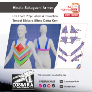 Hinata Armor Prop Pattern – Template EVA Foam untuk Cosplay (That Time I Got Reincarnated as a Slime)
