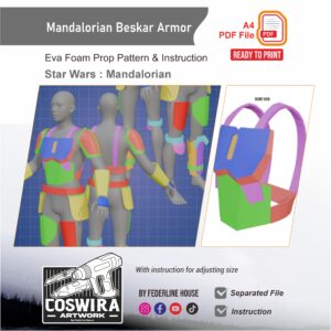 Mandalorian Beskar Armor Prop Pattern – Template EVA Foam untuk Cosplay (Star Wars: The Mandalorian)