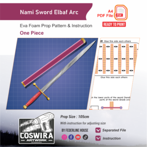 Nami Elbaf Arc Sword Prop Pattern – Template EVA Foam untuk Cosplay (One Piece)