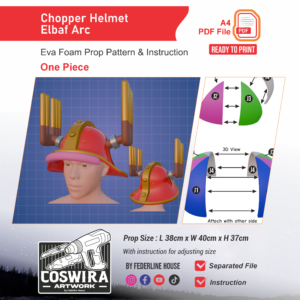 Chopper Helmet Elbaf Arc Prop Pattern – Template EVA Foam untuk Cosplay (One Piece)