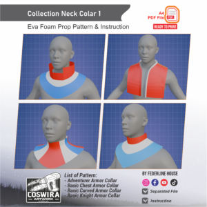 Collection Neck Collar No. 1 Prop Pattern – Template EVA Foam Basic Pattern untuk Cosplay