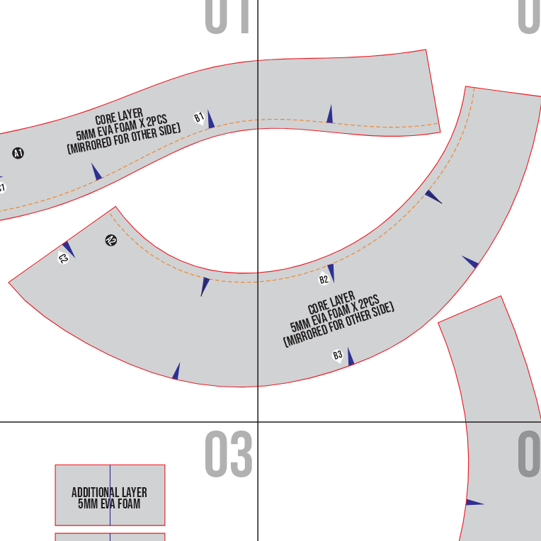 Collection Neck Collar No. 1 Prop Pattern – Template EVA Foam Basic Pattern untuk Cosplay - Gambar 3