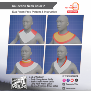Collection Neck Collar No. 2 Prop Pattern – Template EVA Foam Basic Pattern untuk Cosplay