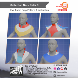 Collection Neck Collar No. 3 Prop Pattern – Template EVA Foam Basic Pattern untuk Cosplay