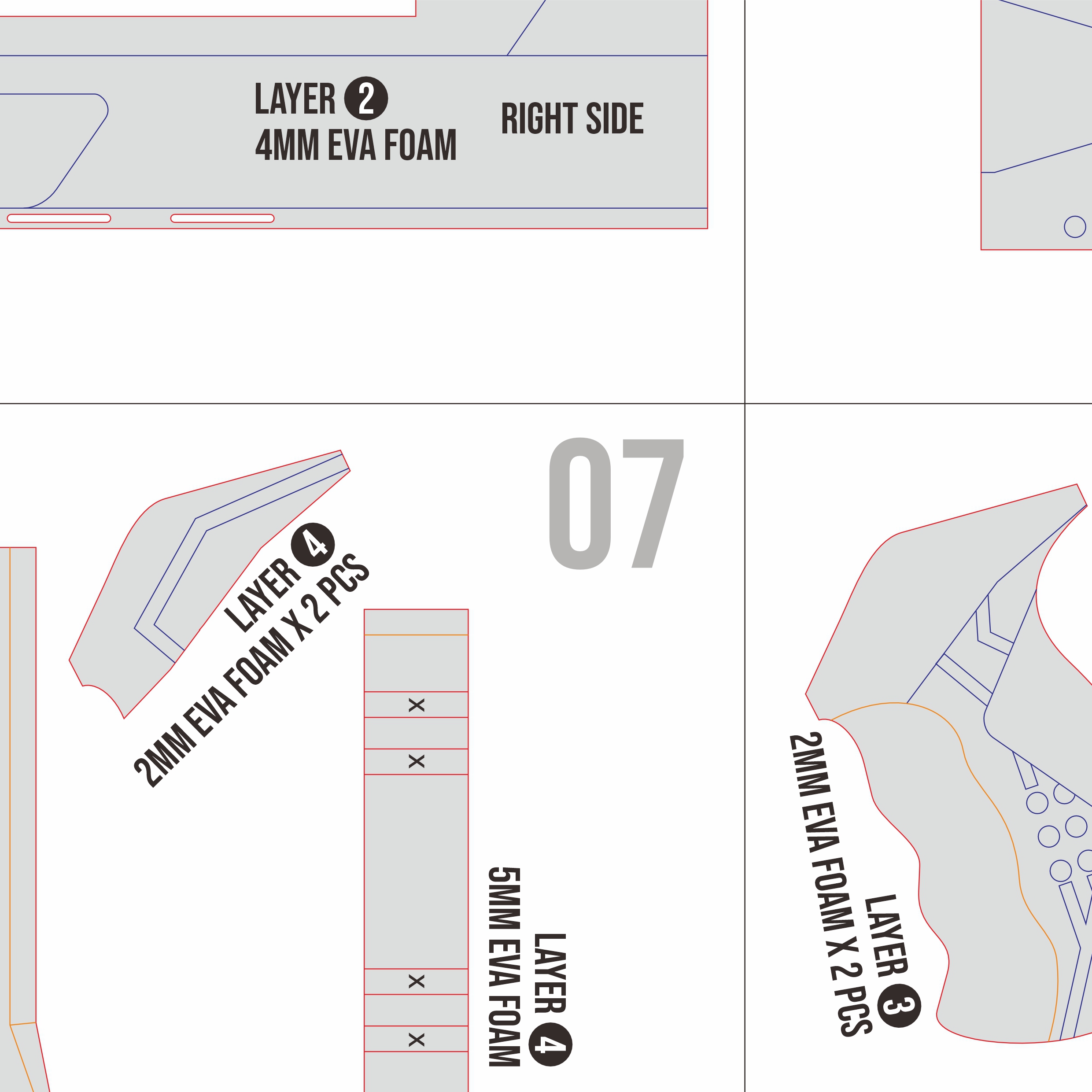 Sheriff ISO Mythmaker Prop Pattern – Template EVA Foam untuk Cosplay (Valorant) - Gambar 2