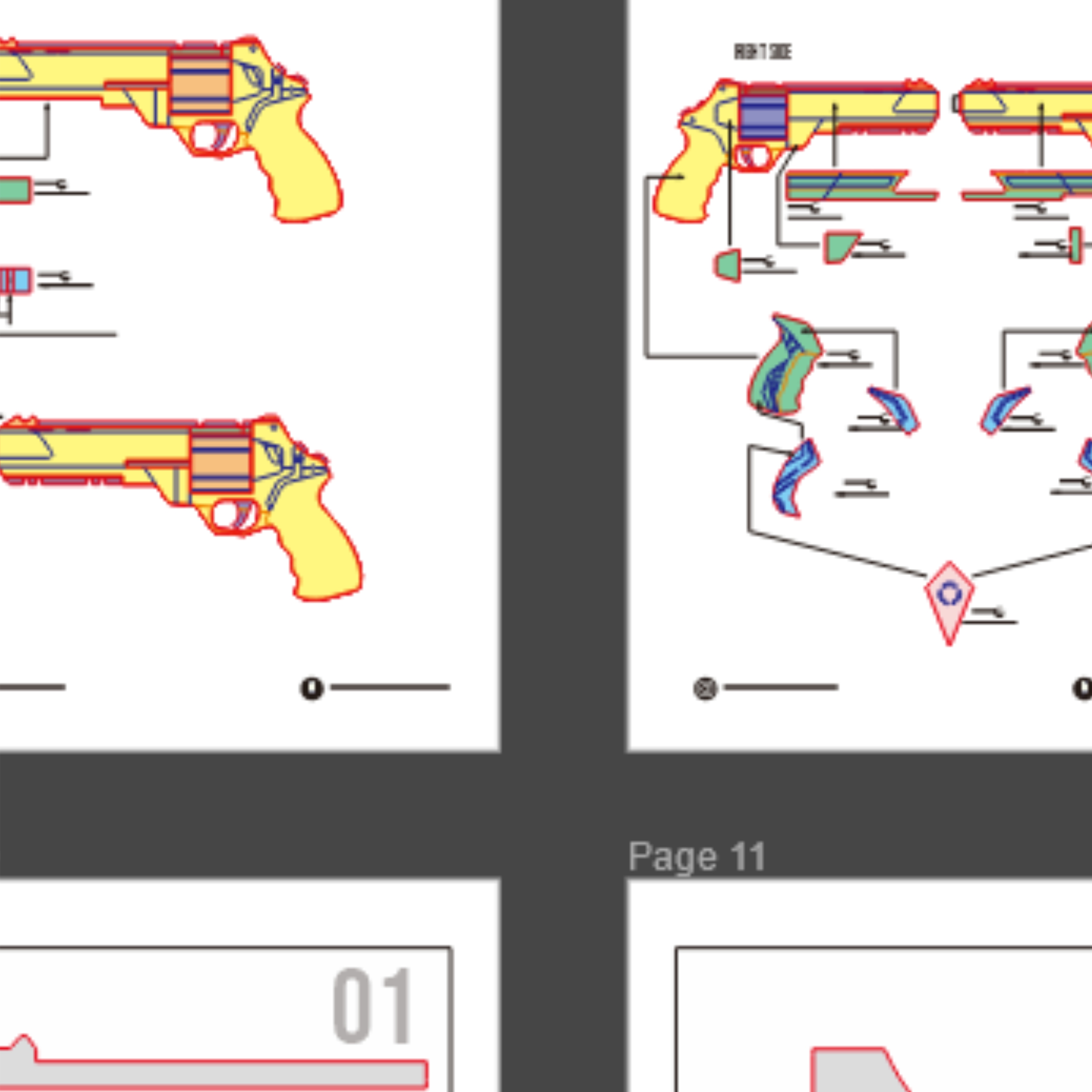 Sheriff ISO Mythmaker Prop Pattern – Template EVA Foam untuk Cosplay (Valorant) - Gambar 3