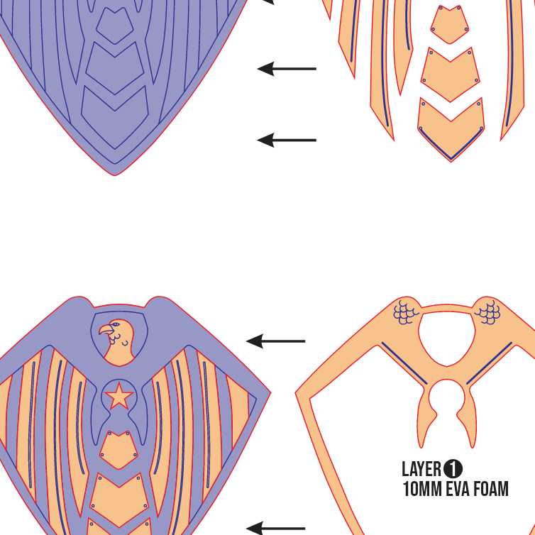 Soldier Boy Shield Prop Pattern β Template EVA Foam untuk Cosplay (The Boys) - Gambar 3