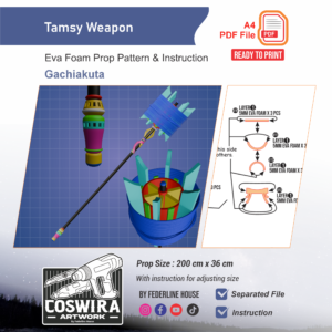 Tamsy Weapon Prop Pattern – Template EVA Foam untuk Cosplay