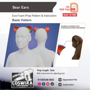 Bear Ears Prop Pattern – Template EVA Foam Basic Pattern untuk Cosplay
