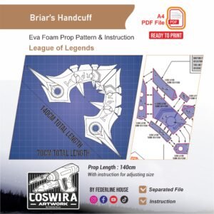 Briar's Handcuff Prop Pattern – Template EVA Foam untuk Cosplay (League of Legends)