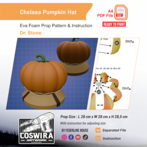 Chelsea Pumpkin Hat Prop Pattern – Template EVA Foam untuk Cosplay (Dr. STONE)