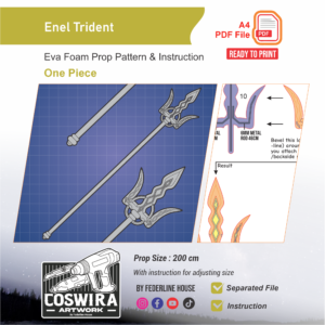 Enel Trident Prop Pattern – Template EVA Foam untuk Cosplay (One Piece)