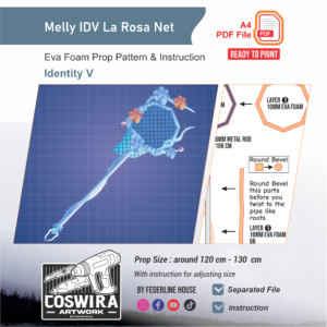 Melly La Rosa Net Prop Pattern – Template EVA Foam untuk Cosplay (Identity V)
