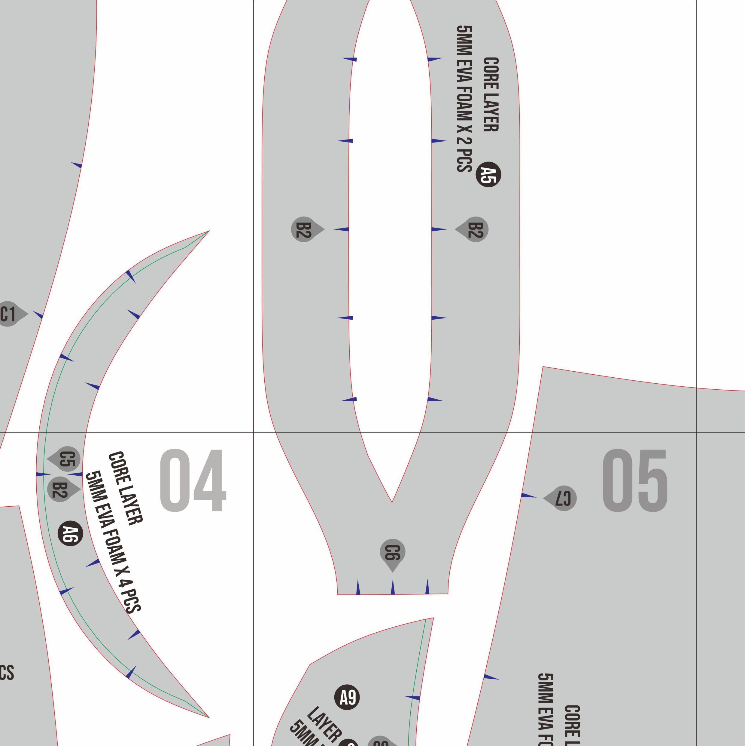 Noel Armor Prop Pattern – Template EVA Foam untuk Cosplay (hololive) - Gambar 2
