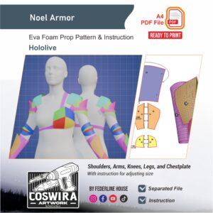 Noel Armor Prop Pattern – Template EVA Foam untuk Cosplay (hololive)