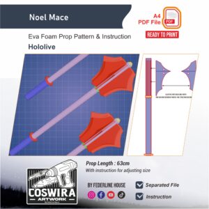 Noel Weapon Prop Pattern – Template EVA Foam untuk Cosplay