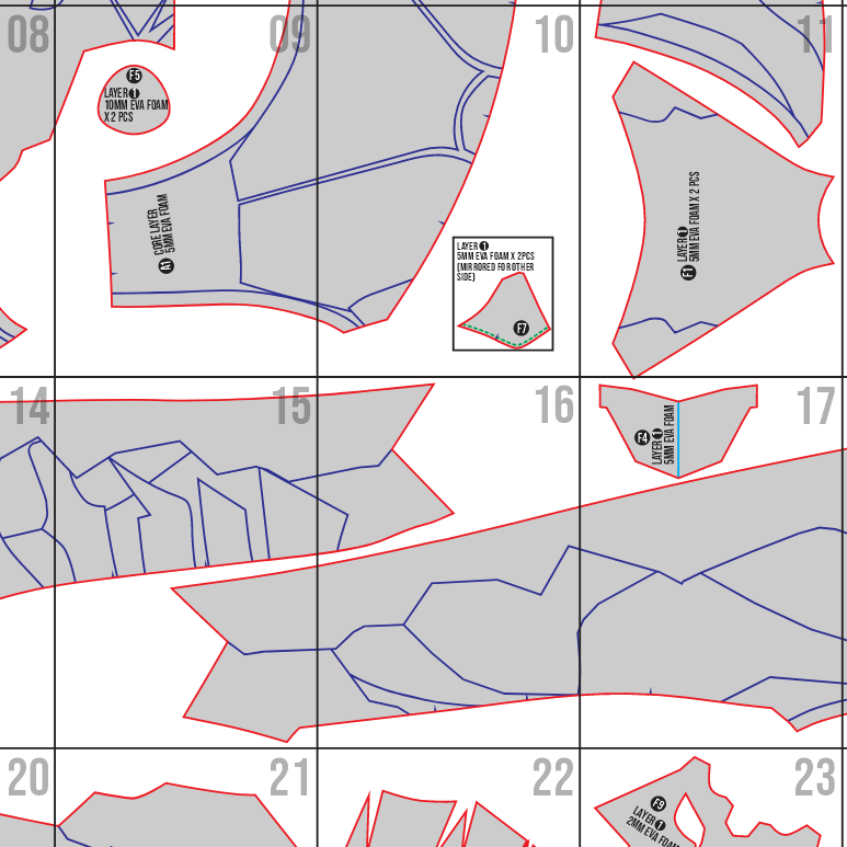 Omen Body Armor Prop Pattern – Template EVA Foam untuk Cosplay (Valorant) - Gambar 2