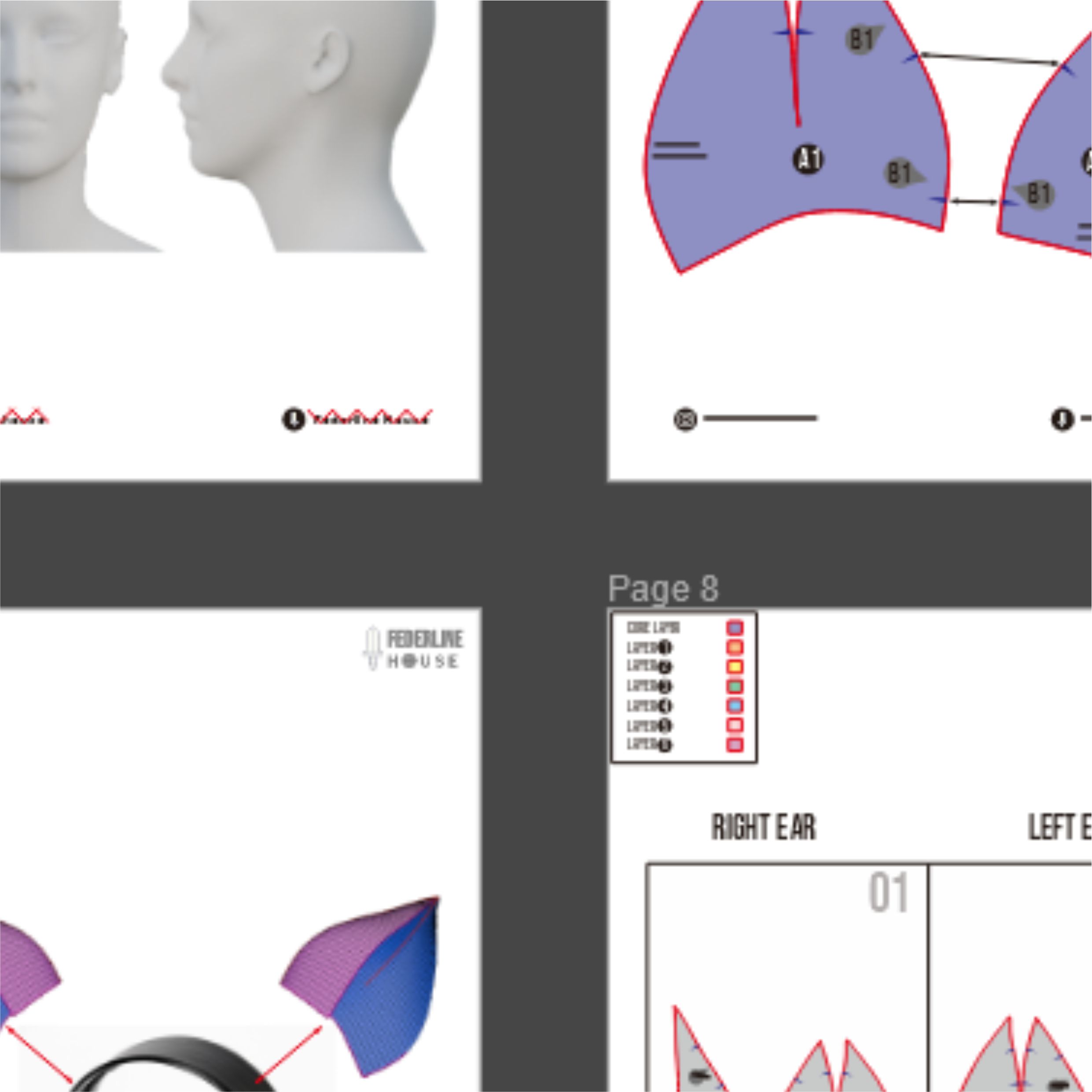 Pig Ears Prop Pattern β Template EVA Foam Basic Pattern untuk Cosplay - Gambar 3