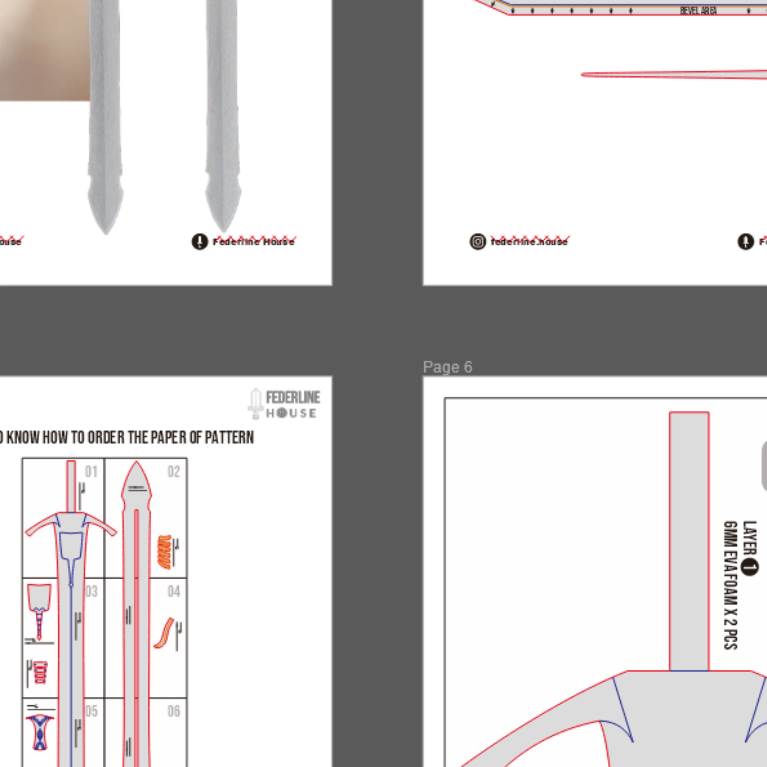 Rebellion Sword Prop Pattern β Template EVA Foam untuk Cosplay (Devil May Cry) - Gambar 2