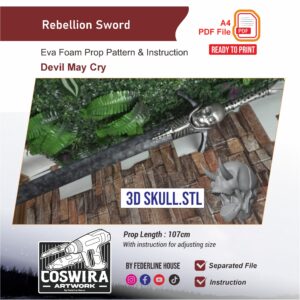 Rebellion Sword Prop Pattern – Template EVA Foam untuk Cosplay (Devil May Cry)