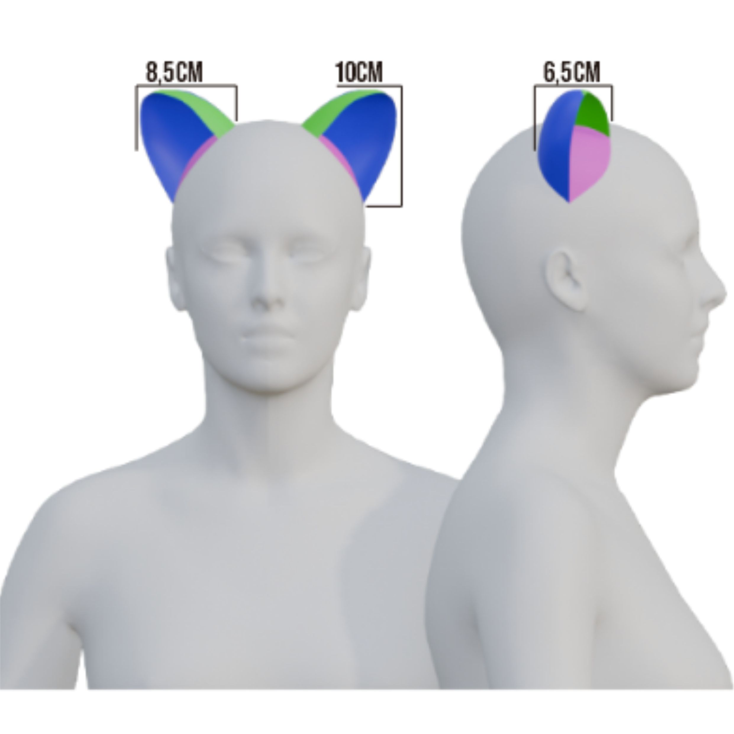 Tiger Ears Prop Pattern โ Template EVA Foam Basic Pattern untuk Cosplay - Gambar 2